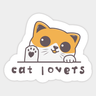 I love cats, cute cat lovers Sticker